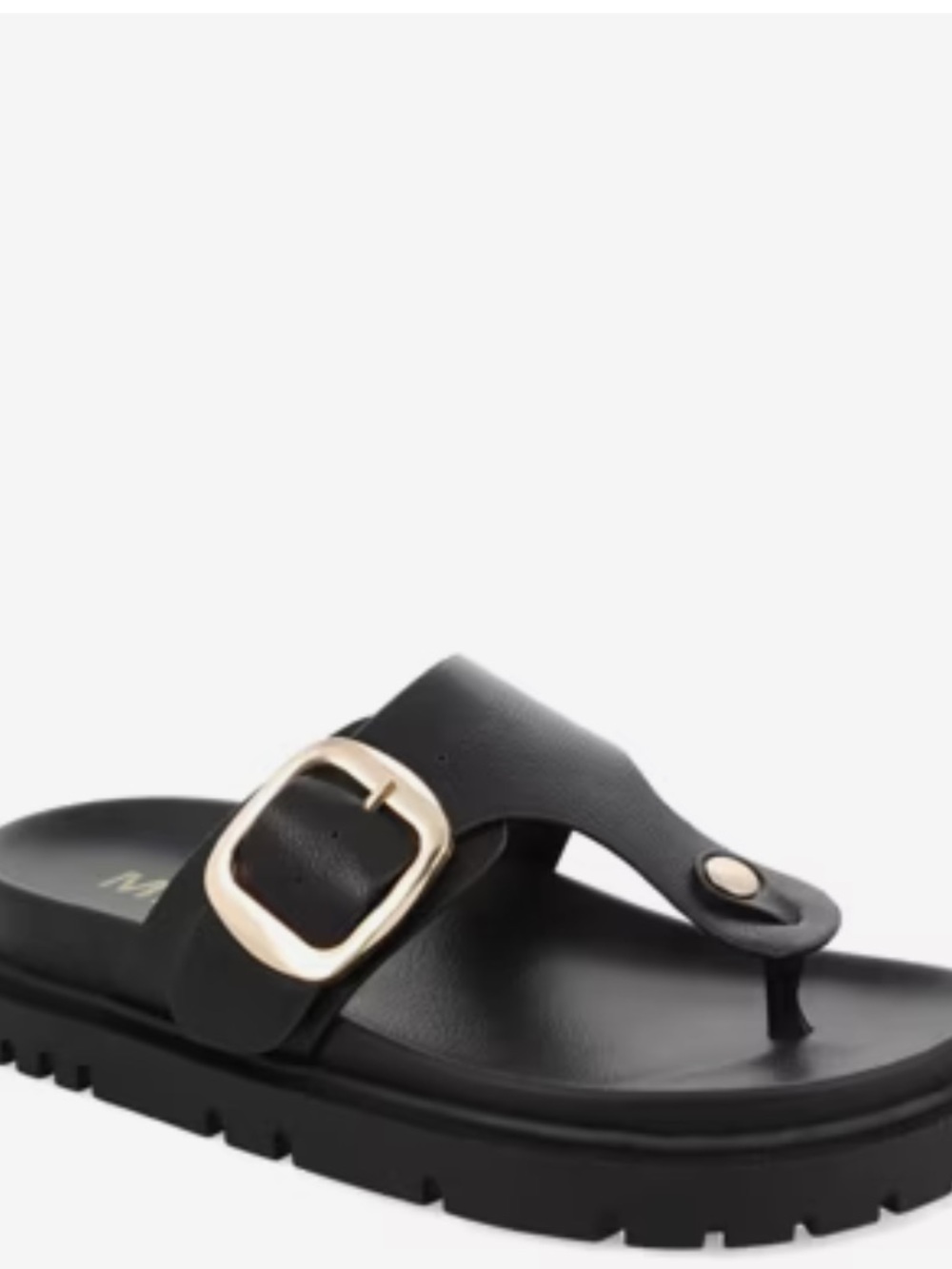 MIA Geri Women’s Black Slide Sandals Buckle Summer Casual Size 7